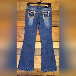 Shyanne Jeans Tan Embroidered Pockets Girls‎ size 14